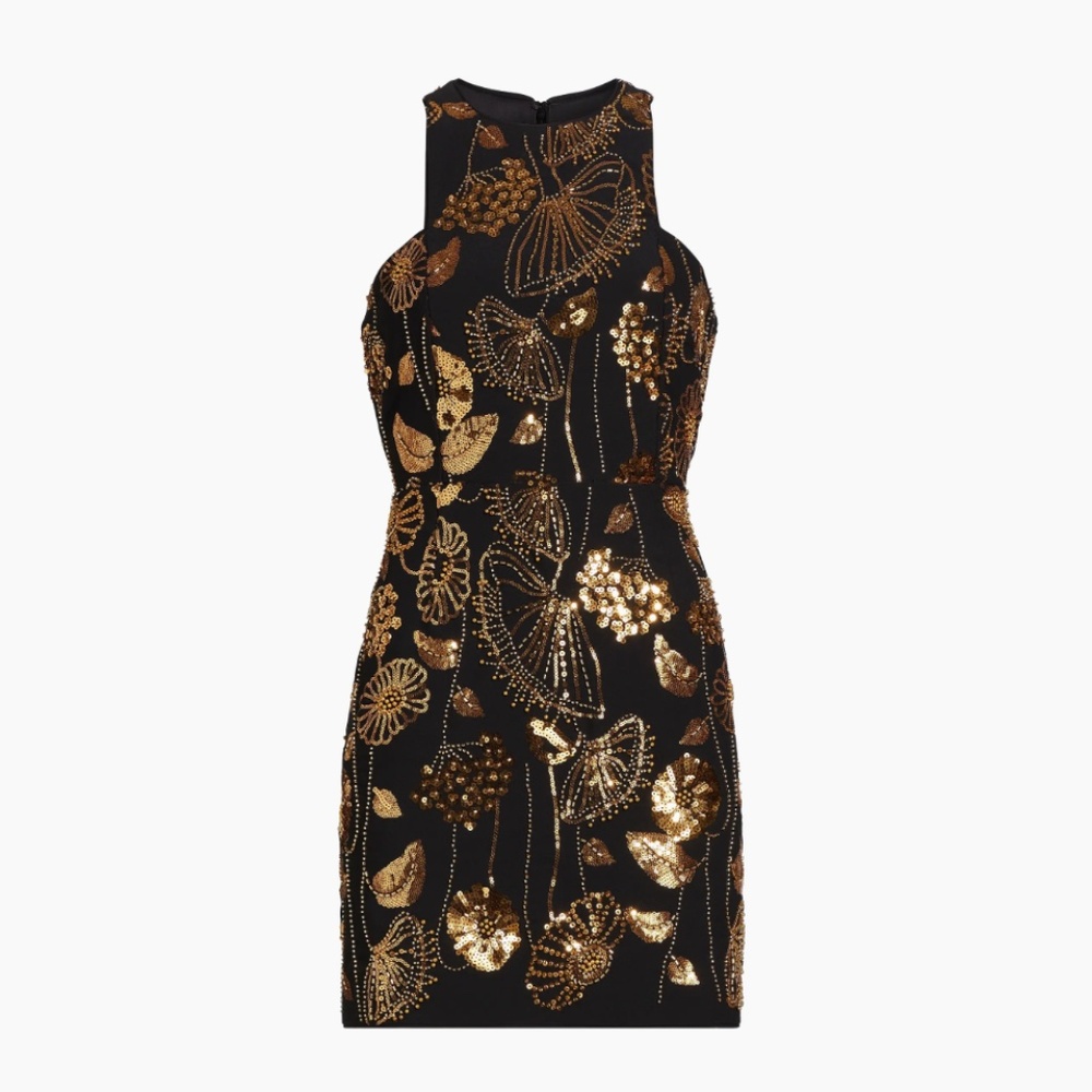 NWT Milly Isabele Floral Field Sequin-Embellished Sleeveless Minidress -  4 & 6